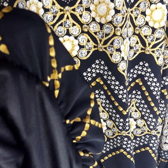 Alfani💚Balloon Chiffon Sleeve Multi-Color Geometric Top - Picture 6 of 8